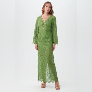 green emerald velvet dress LA PIAZZETA DRESS